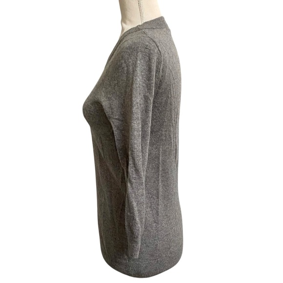 J.Crew Factory Gray Merino Wool Blend Sweater Duck Intarsia Print 3/4 Sleeve S - Picture 8 of 13